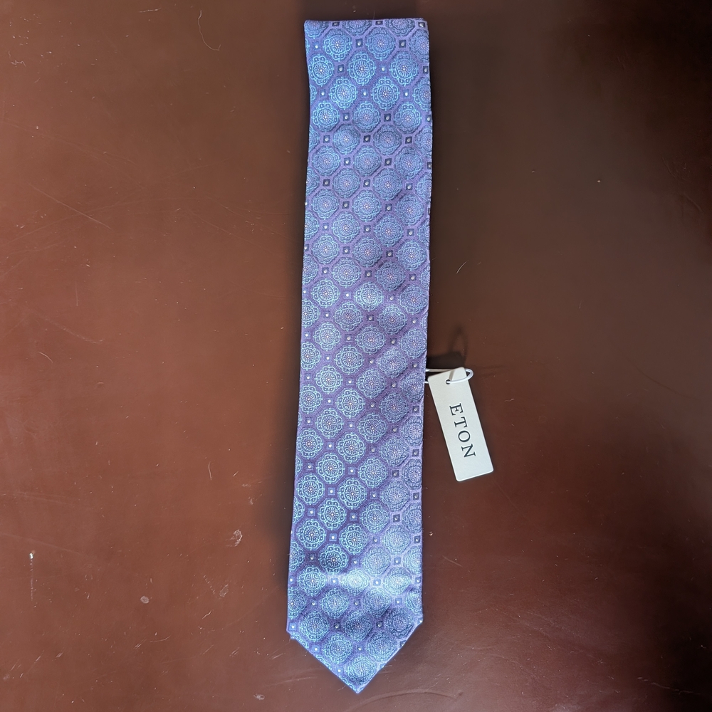 Eton Lavender Geometric Men's Tie